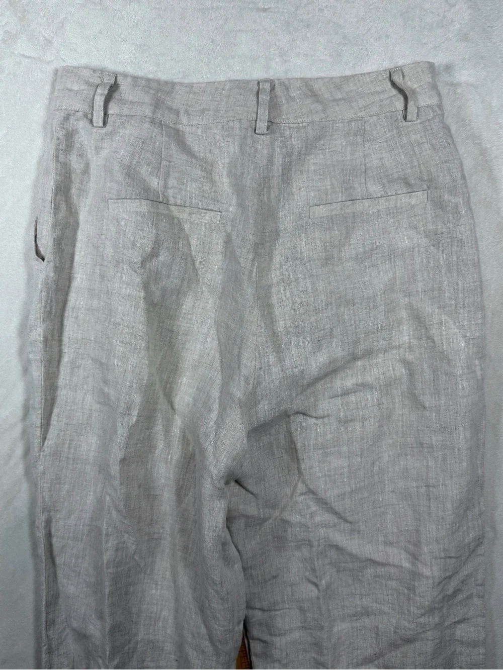 Reformation Size 4 100% Linen Light Beige Wide-Leg Flowy Chic Chinos